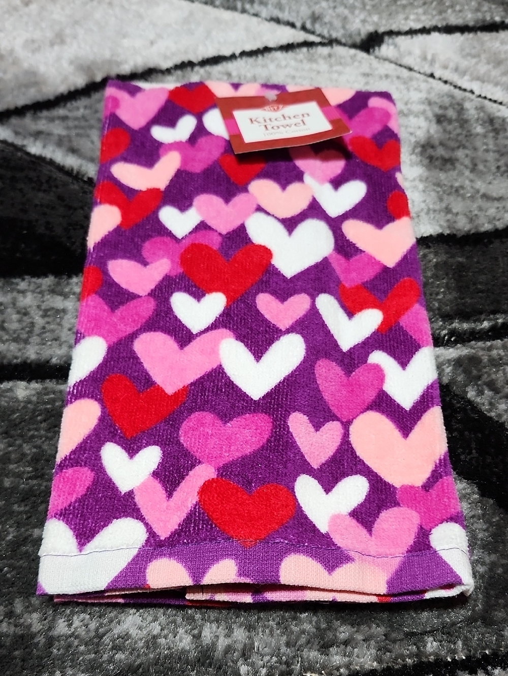 RITZ HEART THEMED COTTON KITCHEN TOWEL NOS PRICE FIRM